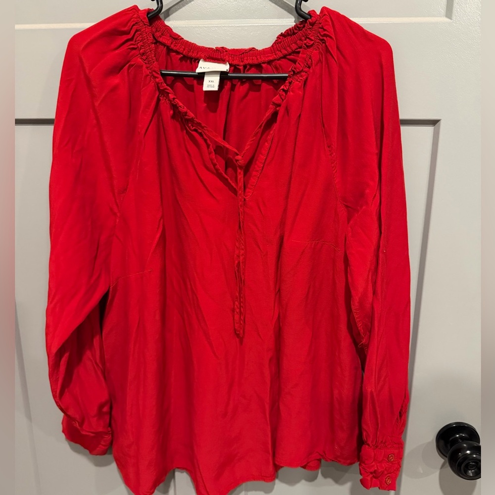 Ava & Viv Vibrant Red Blouse
